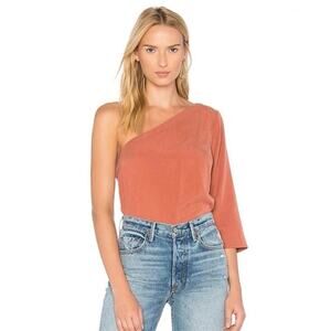 Mara Hoffman Claudia One Shoulder Top in Orange Size M